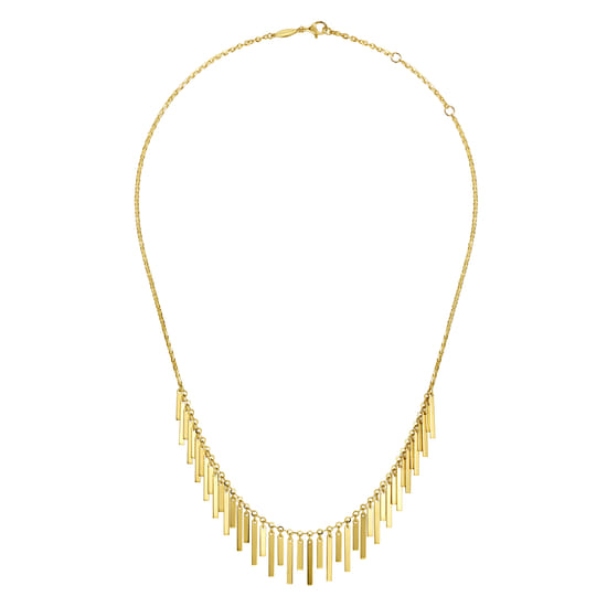 18 Inch 14K Yellow Gold Spear Drops Necklace angle 2