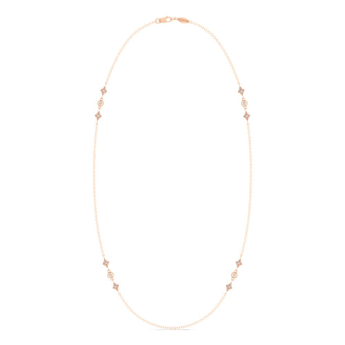 18 inch 14K Rose Gold Diamond Station Necklace