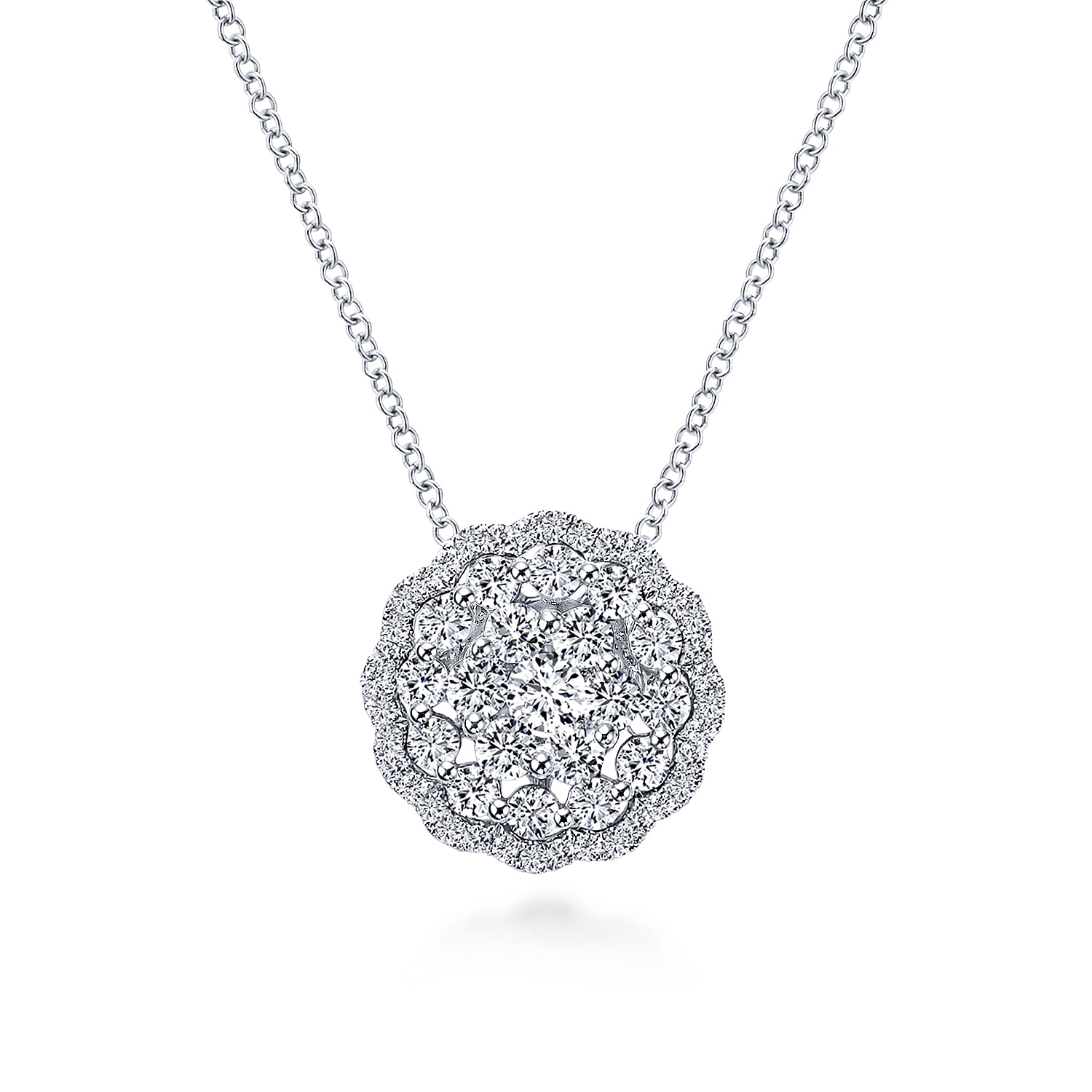 18 inch 14K White Gold Diamond Necklace