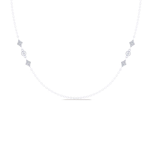 18 inch 14K White Gold Diamond Station