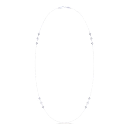 18 inch 14K White Gold Diamond Station