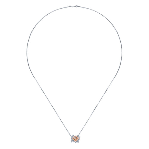 18 inch 14K White Rose Gold Diamond Necklace