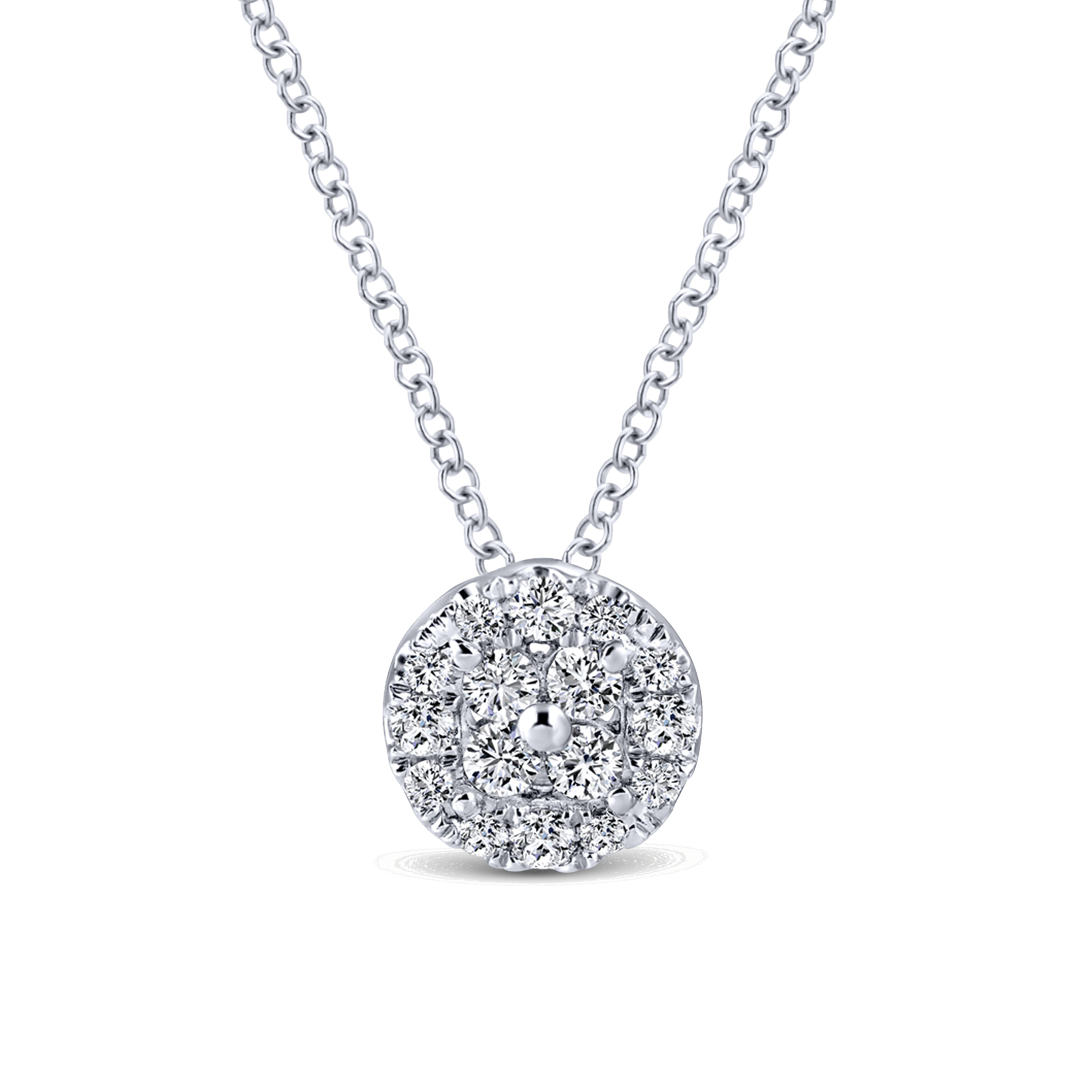 18 inch 14K Wht Gold Diamond Necklace