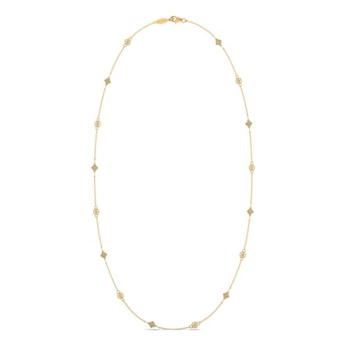 18 inch 14K Yellow Gold Diamond Station Necklace