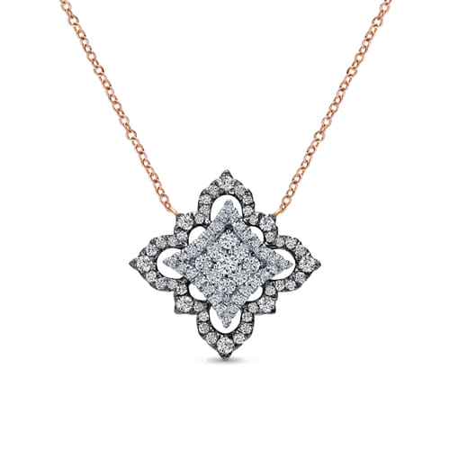 18 inch 18K White Rose Gold Diamond Necklace