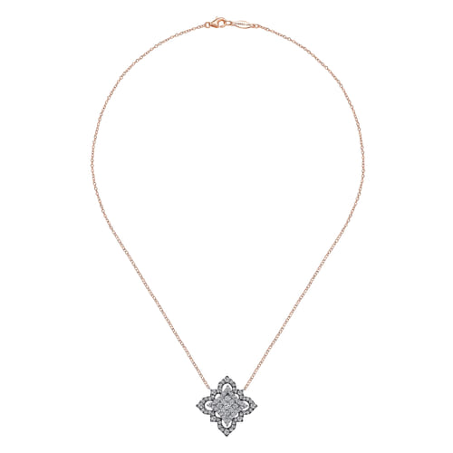 18 inch 18K White Rose Gold Diamond Necklace