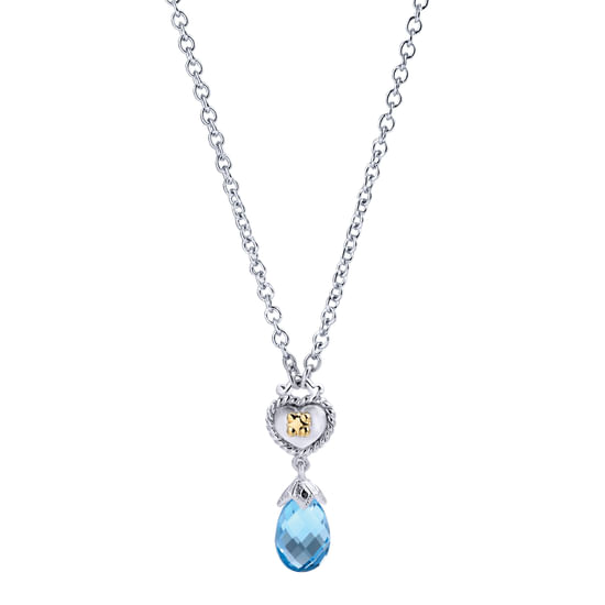 Gabriel - 18 inch Silver 18K Yellow Gold Fashion Necklace