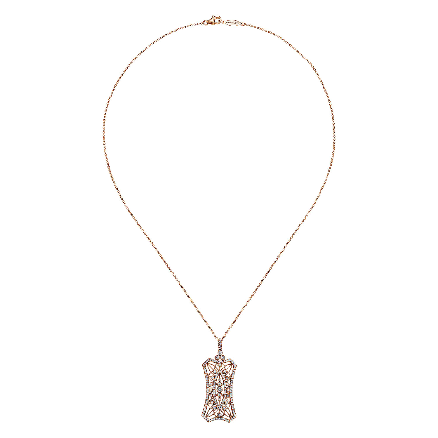 18K Rose Gold  Diamond Necklace