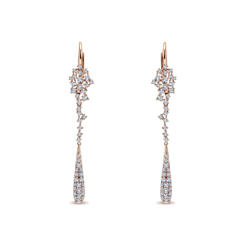 18K Rose Gold Constellation Linear Drop Diamond Earrings