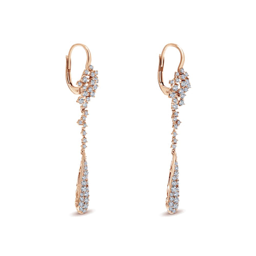 18K Rose Gold Constellation Linear Drop Diamond Earrings