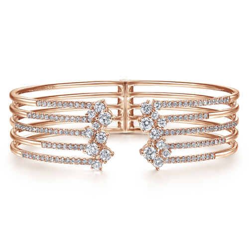 18K Rose Gold Diamond Fashion Bangle