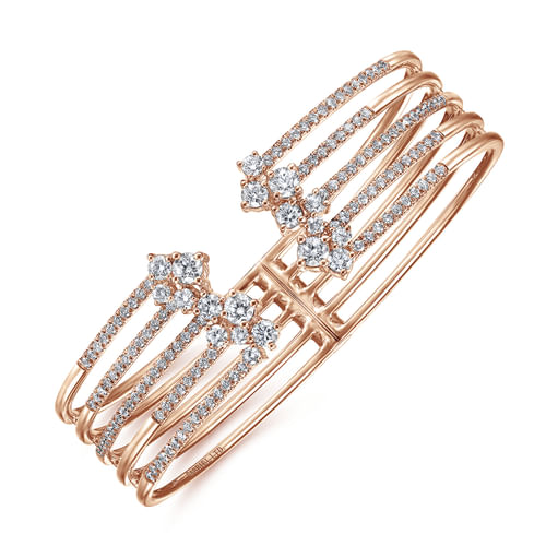 18K Rose Gold Diamond Fashion Bangle