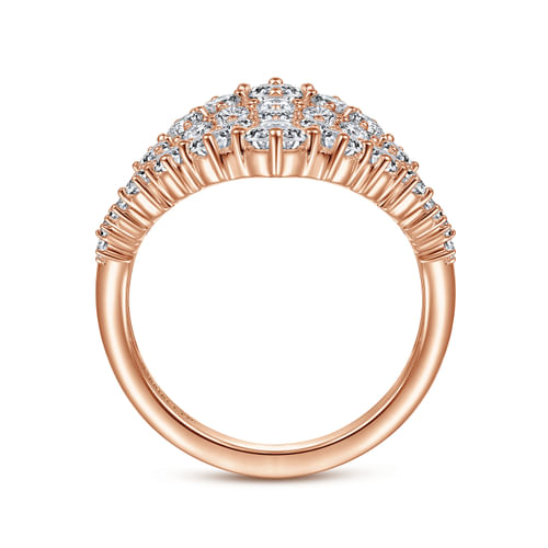 18K Rose Gold Diamond Fashion Ladies Ring