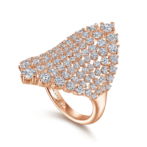 18K Rose Gold Diamond Fashion Ladies Ring