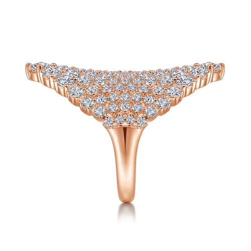 18K Rose Gold Diamond Fashion Ladies Ring