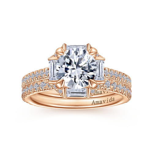 18K Rose Gold Diamond Matching Wedding Band 18K Rose Gold Diamond Matching Wedding Band