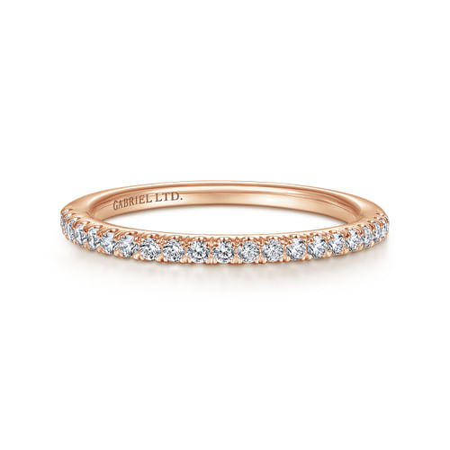 18K Rose Gold Diamond Matching Wedding Band