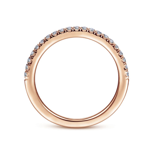 18K Rose Gold Diamond Matching Wedding Band