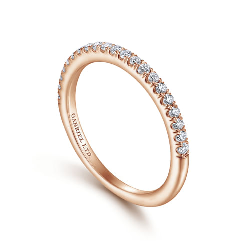 18K Rose Gold Diamond Matching Wedding Band