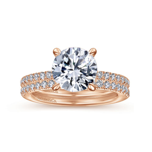 18K Rose Gold Diamond Matching Wedding Band