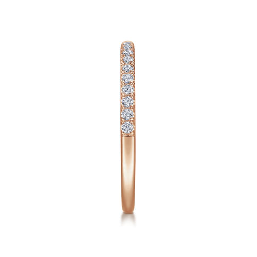 18K Rose Gold Diamond Matching Wedding Band