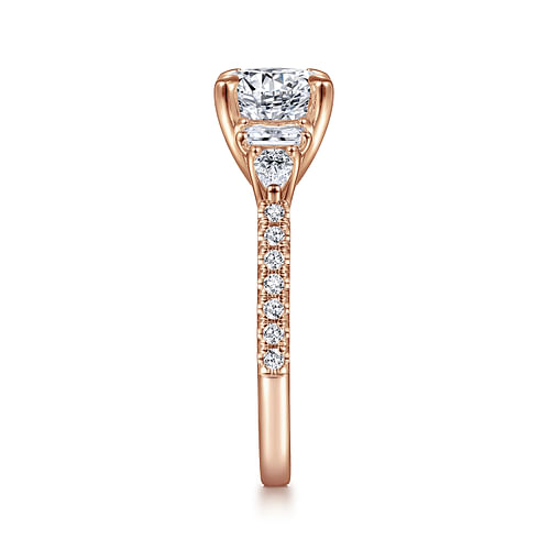 18K Rose Gold Five Stone Round Diamond Engagement Ring