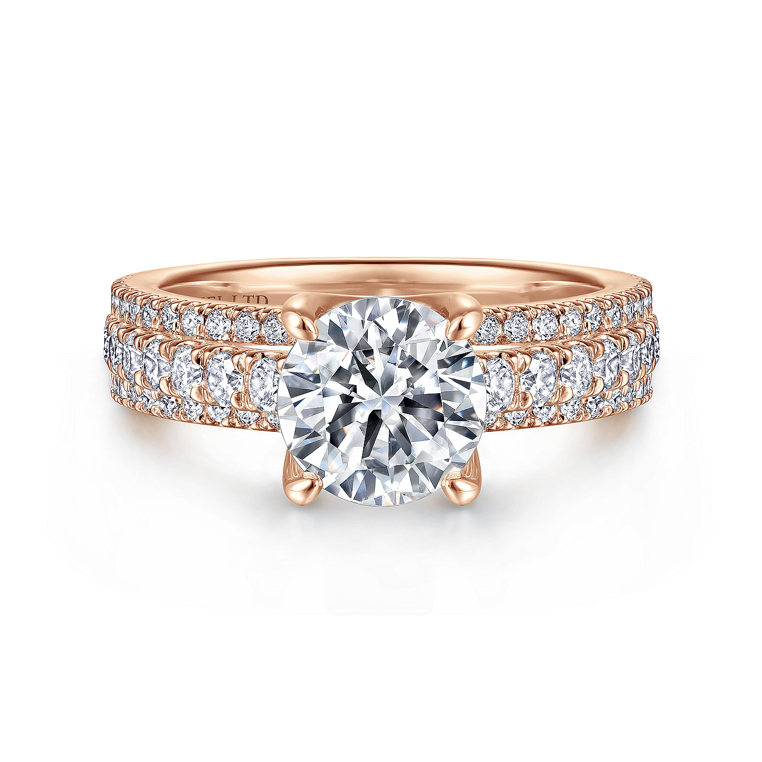Gabriel - 18K Rose Gold Round Diamond Engagement Ring