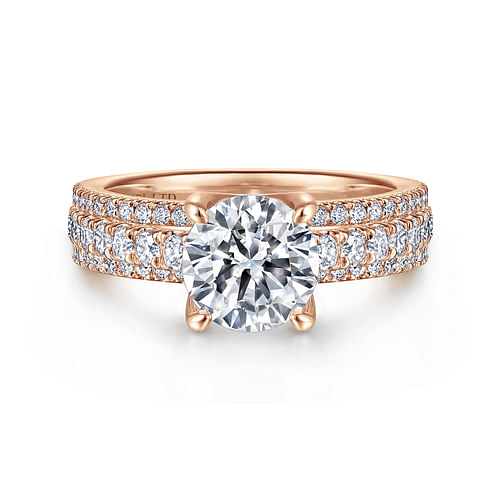 18K Rose Gold Round Diamond Engagement Ring