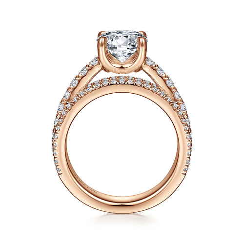 18K Rose Gold Round Diamond Engagement Ring