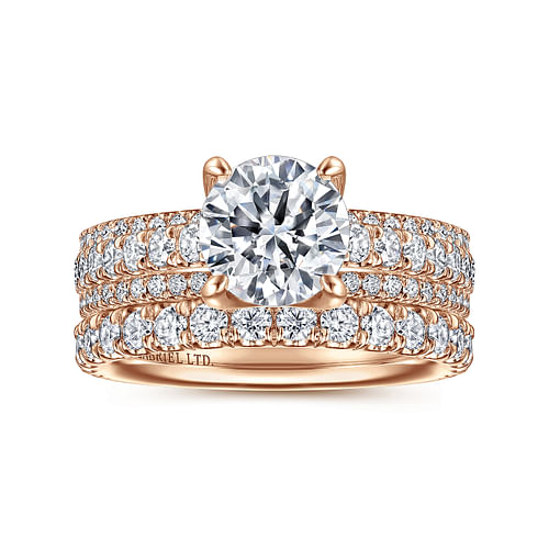 18K Rose Gold Round Diamond Engagement Ring