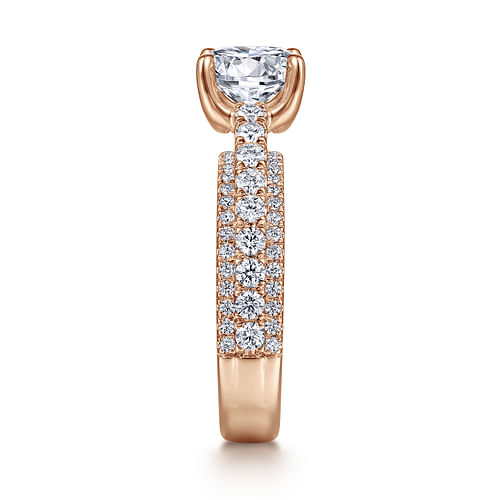 18K Rose Gold Round Diamond Engagement Ring