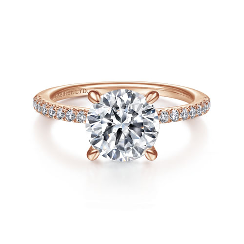 18K Rose Gold Round Diamond Engagement Ring