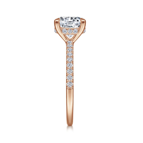 18K Rose Gold Round Diamond Engagement Ring