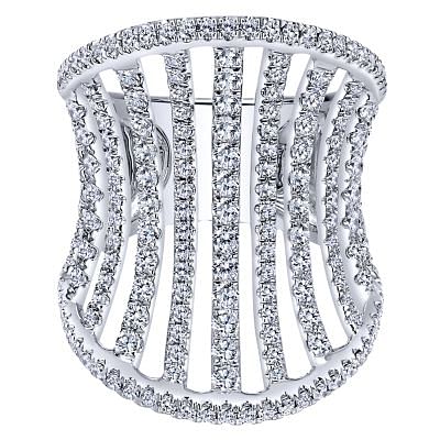 18K Rose Gold Wide Diamond Cage Ring