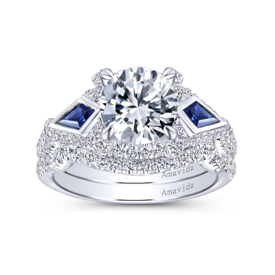 18K White Gold  Matching Wedding Band angle 4