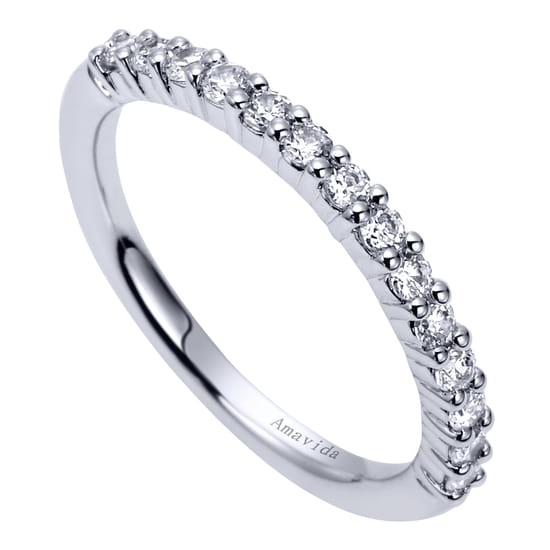 18K White Gold  Matching Wedding Band angle 3