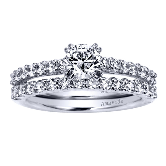 18K White Gold  Matching Wedding Band angle 4