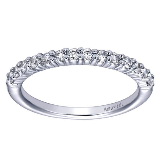 18K White Gold  Matching Wedding Band angle 5