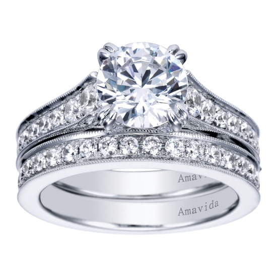 18K White Gold  Matching Wedding Band angle 4