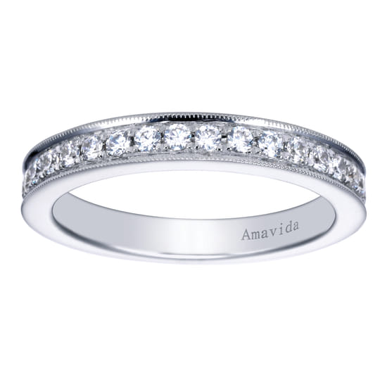 18K White Gold  Matching Wedding Band angle 5