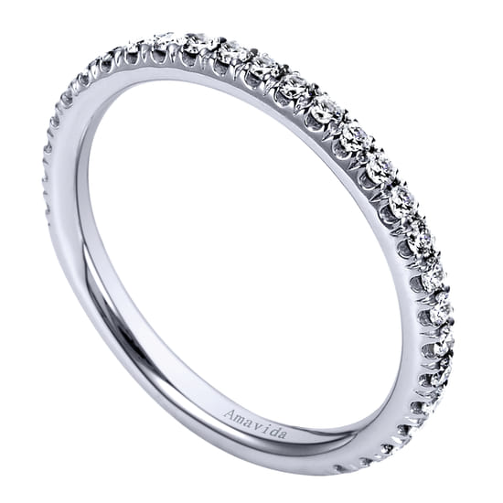 18K White Gold  Matching Wedding Band angle 3