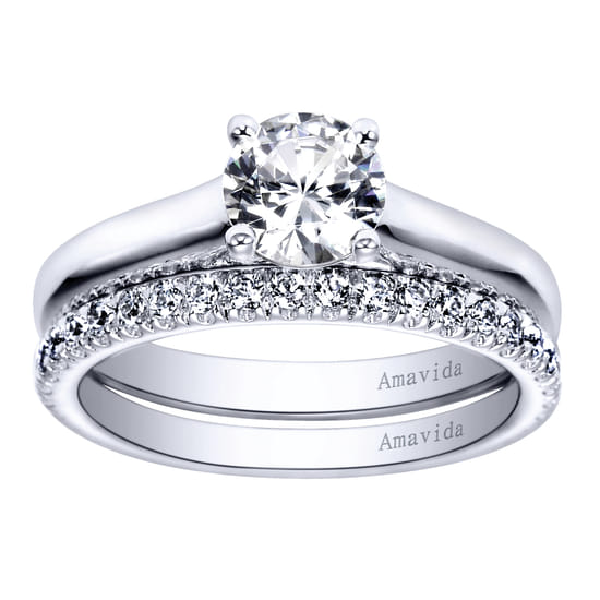 18K White Gold  Matching Wedding Band angle 4