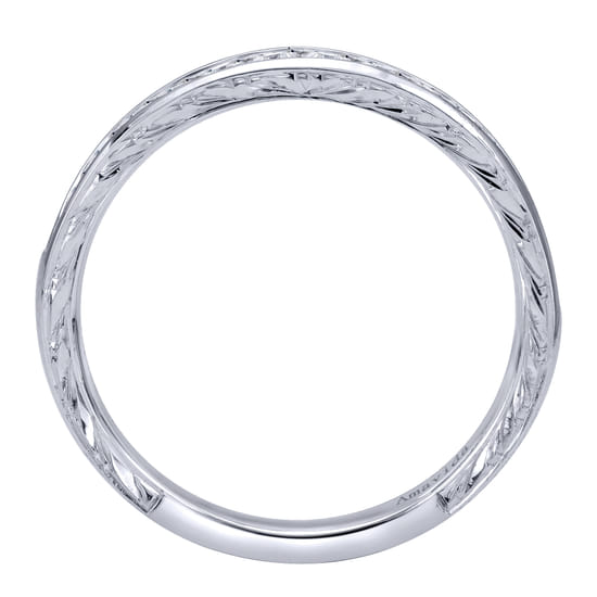 18K White Gold  Matching Wedding Band angle 2