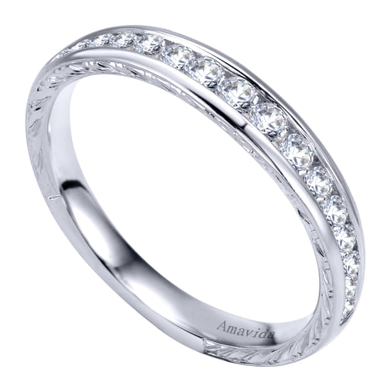 18K White Gold  Matching Wedding Band angle 3