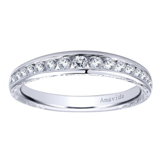 18K White Gold  Matching Wedding Band angle 5
