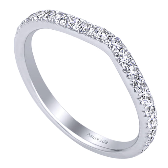 18K White Gold  Matching Wedding Band angle 3