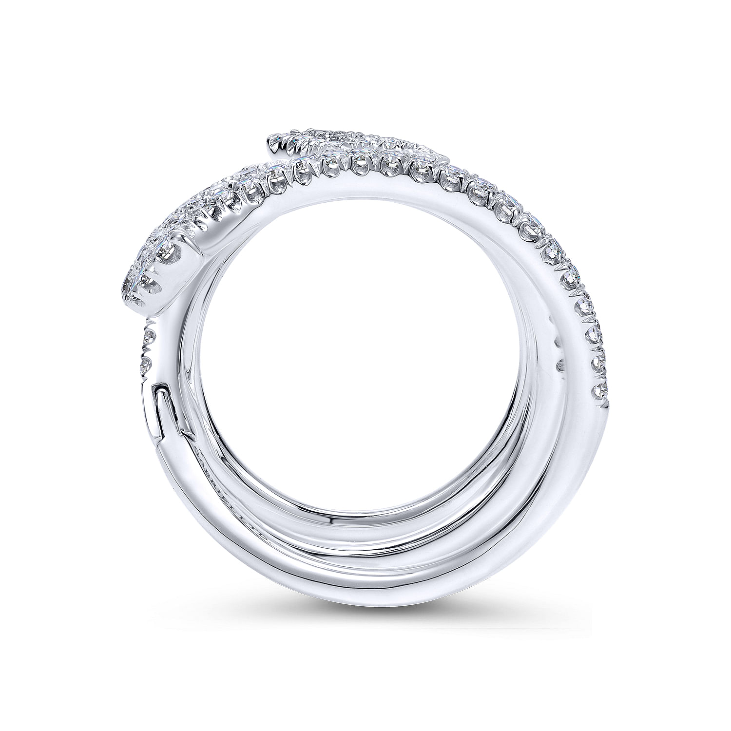 18K White Gold Abstract Diamond Pavé Statement Wrap Ring