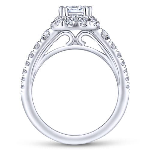 18K White Gold Cushion Halo Diamond Engagement Ring 18K White Gold Cushion Halo Diamond Engagement Ring