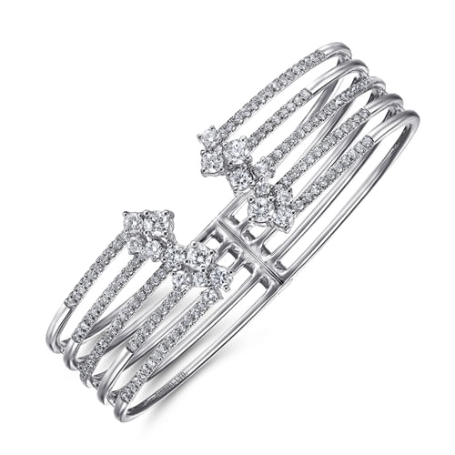 18K White Gold Diamond Bangle