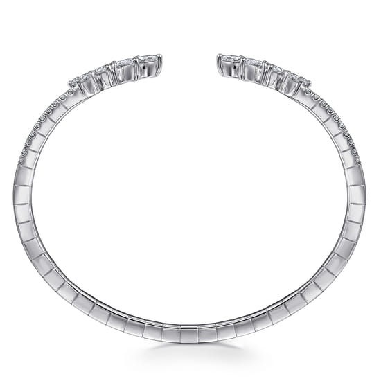 18K White Gold Diamond Bangle angle 3